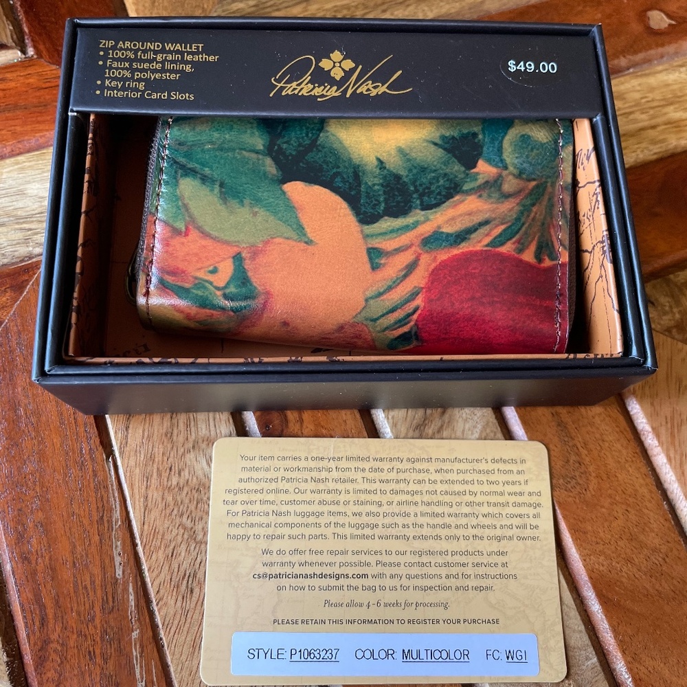 Patricia Nash Multicolor Zip Around Wallet